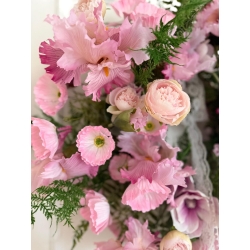 Wieniec na drzwi Różowe Kwiaty Irysy i Maki 75 cm